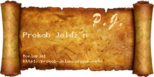 Prokob Jolán névjegykártya