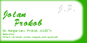 jolan prokob business card